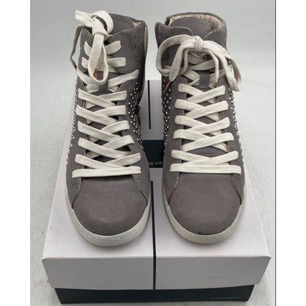 IOB Dolce Vita Women's Size 9 Natty Studded Grey Suede High Top Sneakers
